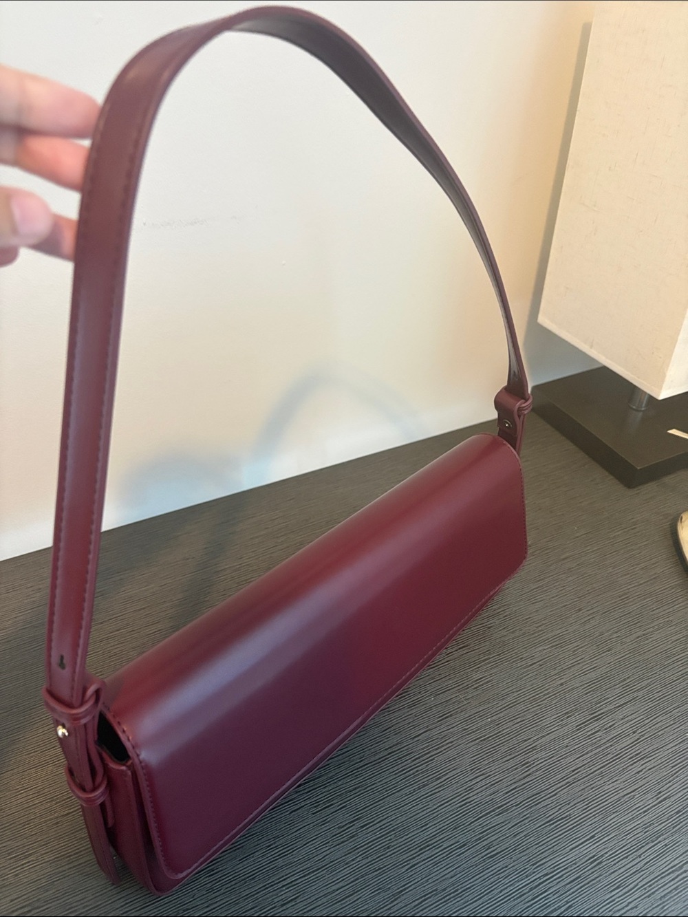 Urban Expressions Burgundy Shoulder Bag - Sleek Leather Strap